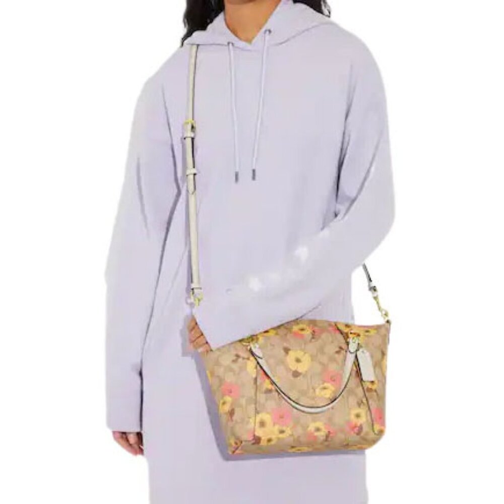 Coach Signature Floral Kacey Satchel - Picture 10 of 12